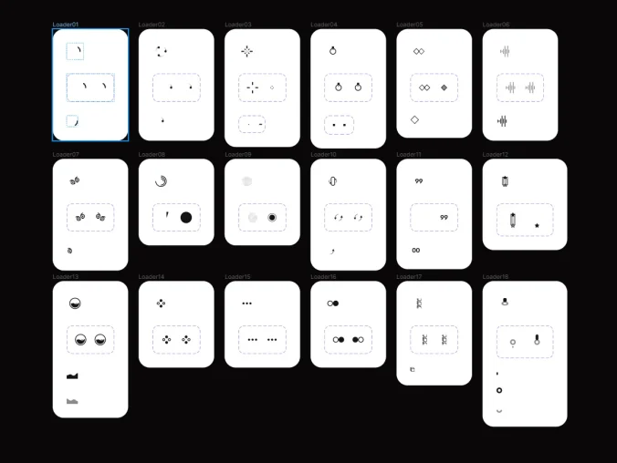 一组Figma社区共享的loading加载图标素材（含原型加载素材）