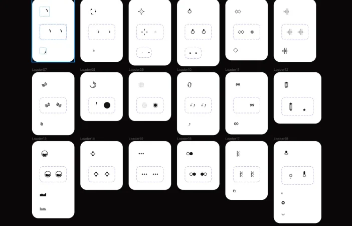一组Figma社区共享的loading加载图标素材（含原型加载素材）